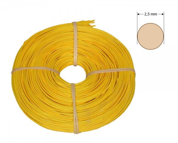 Peddigrohr rund gefärbt 2,5 mm - gelb