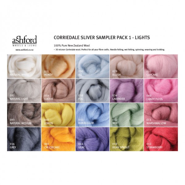 Ashford Corriedale Farbkombination - Lights