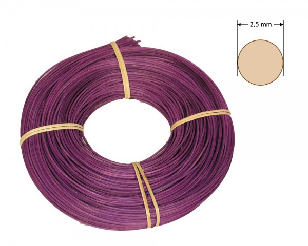 Peddigrohr rund gefärbt 2,5 mm - lila