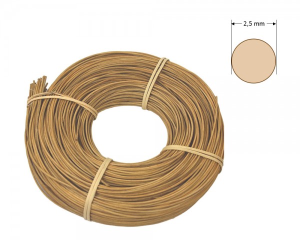 Peddigrohr rund gefärbt 2,5 mm - goldbraun