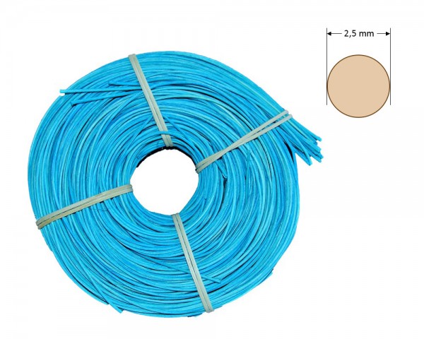 Peddigrohr rund gefärbt 2,5 mm - türkis