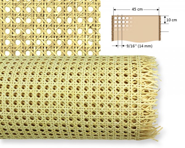 Flechtrohrgewebe 9/16 &quot; 45 cm Thonetlochung