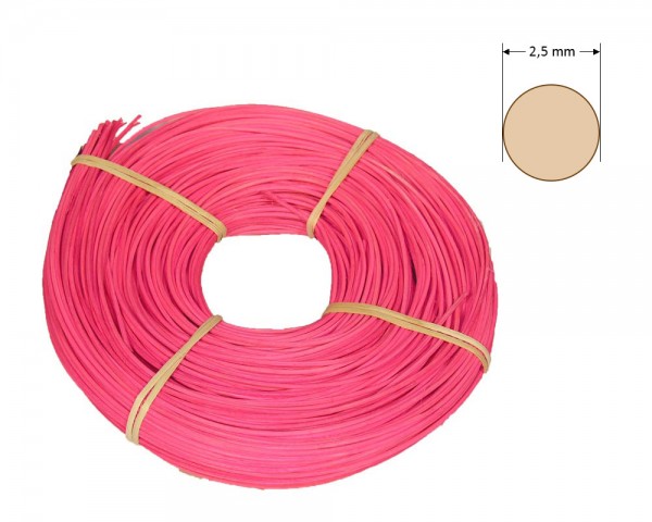 Peddigrohr rund gefärbt 2,5 mm - rosa