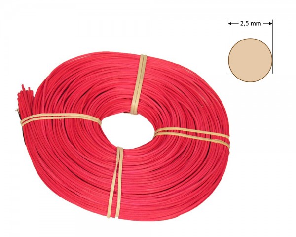 Peddigrohr rund gefärbt 2,5 mm - rot