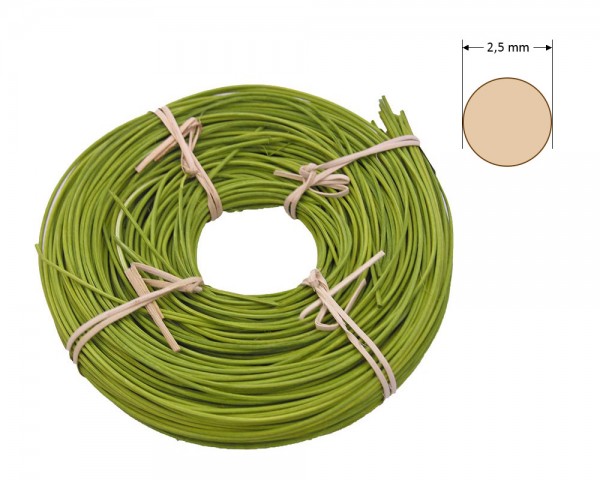 Peddigrohr rund gefärbt 2,5 mm - olivgrün