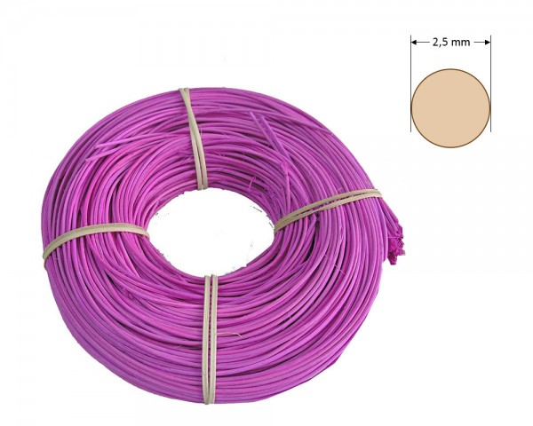 Peddigrohr rund gefärbt 2,5 mm - helllila