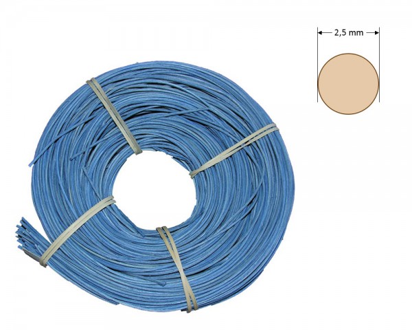 Peddigrohr rund gefärbt 2,5 mm - hellblau