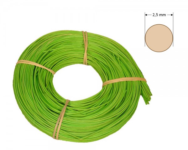Peddigrohr rund gefärbt 2,5 mm - hellgrün