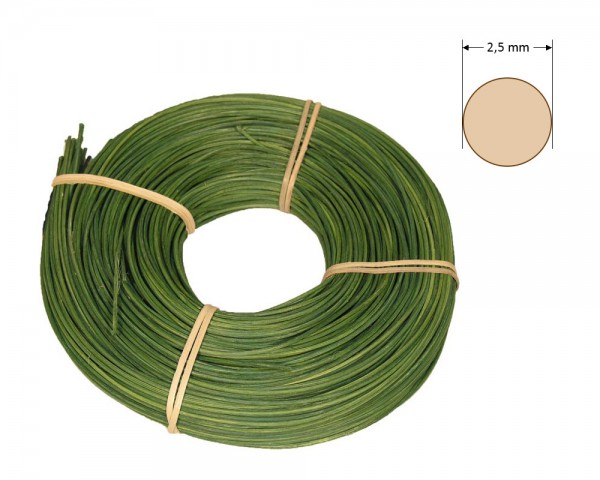 Peddigrohr rund gefärbt 2,5 mm - dunkelgrün