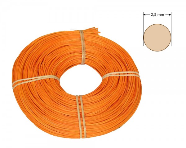 Peddigrohr rund gefärbt 2,5 mm - orange