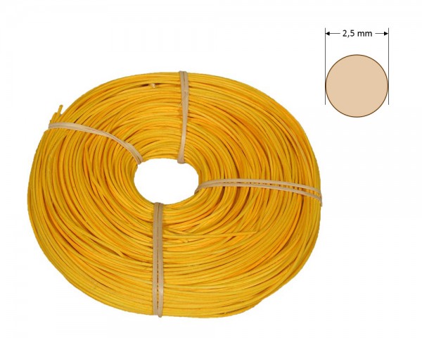 Peddigrohr rund gefärbt 2,5 mm - gelb-orange